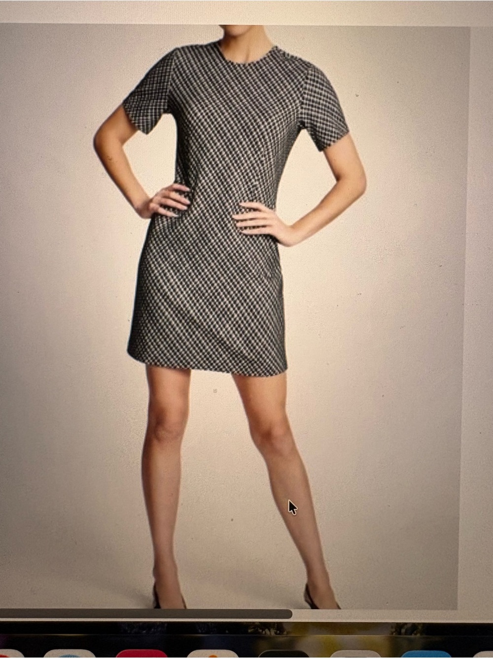 SPANX Ponte Black and White Checked Mini Dress